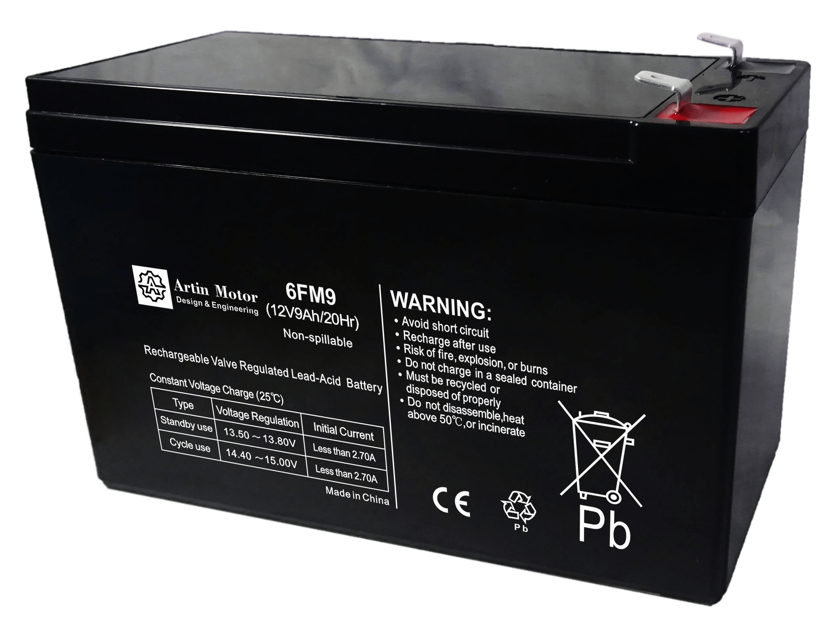 12V  9Ah  Sealed Lead Acid Rechargeable Maintenance-Free  high quality Battery ideal for ride-on toys
